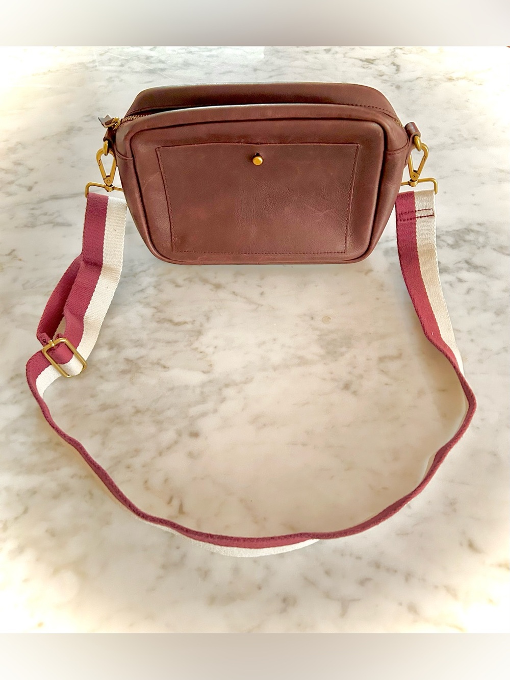 Madewell The Transport Camera Bag Handbag with Striped Strap